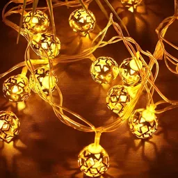 SPARK WORLD Yellow Cylindrical Shape String Lights image 1