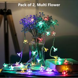 ENORMITY Blue & Green  Flower Shape String Lights image 1