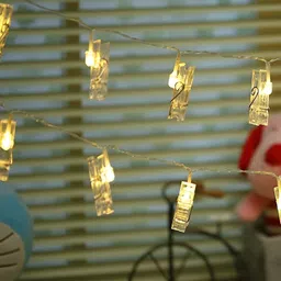 ENORMITY Yellow & White Photo Clip Shape String Lights-11