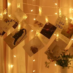 SPARK WORLD Yellow Photo Clip Shape String Lights image 1
