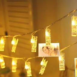ENORMITY  Yellow Photo Clip Shape String Lights image 1