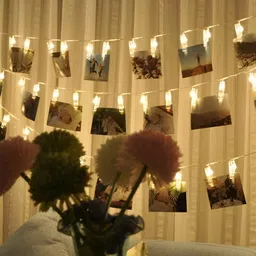 SPARK WORLD Yellow Photo Clip-Shaped String Lights image 1