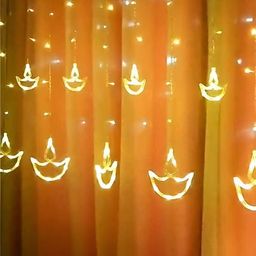 ENORMITY Yellow Diya Shape String Light-31