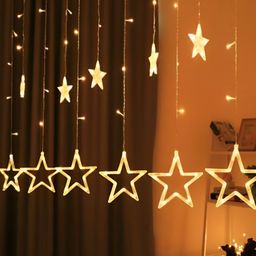 SPARK WORLD Yellow Water Proof Star Shaped String Lights-2