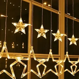 SPARK WORLD Yellow & White Star Shape String Lights-56