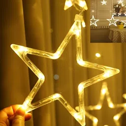 SPARK WORLD Yellow Star Shape String Lights-41
