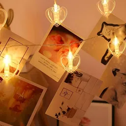 SPARK WORLD Yellow Heart Shape String Lights-16