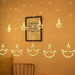 SPARK WORLD Yellow Diya Shaped LED String Lights-9