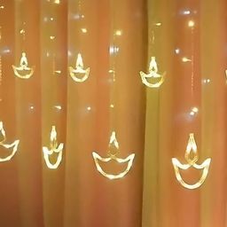 SPARK WORLD Yellow Diya-Shaped String Lights-22