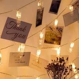 SPARK WORLD 16 Yellow Photo Clip  LED String Lights-5
