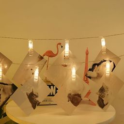 SPARK WORLD Yellow Photo Clip Shape String Lights-61