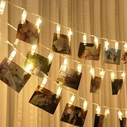 ENORMITY Yellow Photo Clip Shape String Lights-27