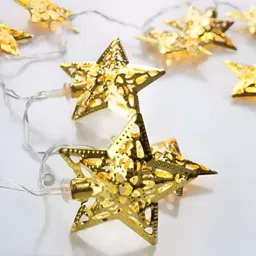 SPARK WORLD Yellow Star Shaped 10 LED String Lights-50
