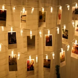 SPARK WORLD Yellow Photo Clip String Lights-34