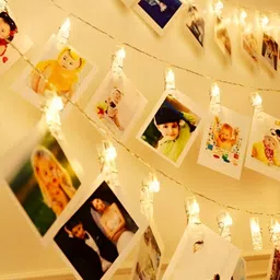 SPARK WORLD 16 Yellow Photo Clip  LED String Lights-3