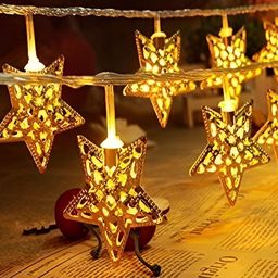 ENORMITY 10-pcs Yellow Metal LED Star-Shaped String Lights-99