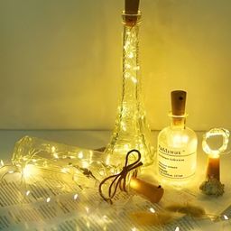 SPARK WORLD Yellow & Brown Cork Shape String Light image 1