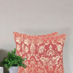 Home Red & Gold-Toned Ethnic Motifs Cotton Square Cushion Cover-9