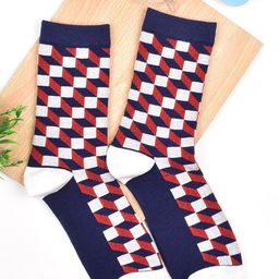 FOOTPRINTS Men Checked Organic Cotton Calf-Length Socks-50