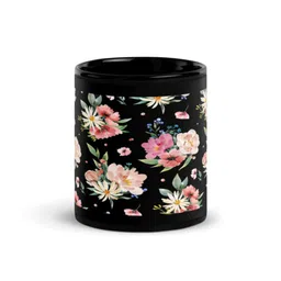 RISH Black & Pink Printed Ceramic Glossy Coffee Mug 325 ml-13