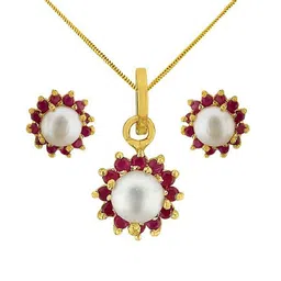 Sri Jagdamba Pearls Dealer Gold-Plated Beaded Jewellery Set-35