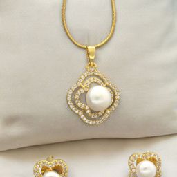 Sri Jagdamba Pearls Dealer Gold-Plated Pearls-Beaded Jewellery Set-34