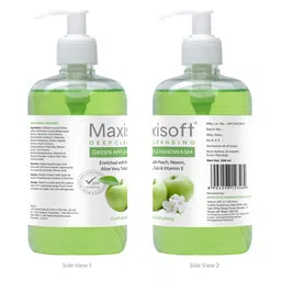 Maxisoft Deep Cleansing Green Apple Hand Wash with Peach & Neem - 500 ml image 2