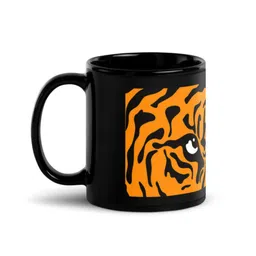RISH Black & Orange Printed Ceramic Glossy Coffee Mug 325 ml-53
