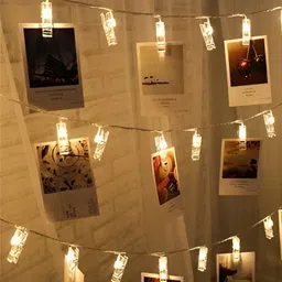 SPARK WORLD Yellow Photo Clip String Lights image 2