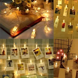 ENORMITY Yellow & White Photo Clip Shape String Lights image 2