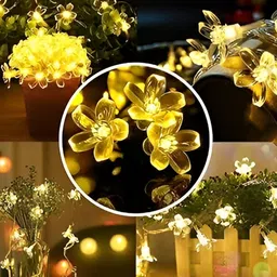 SPARK WORLD Yellow Flower Shape Bulb String Lights image 2