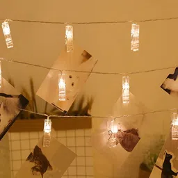 SPARK WORLD Yellow Photo Clip Shape String Lights image 3