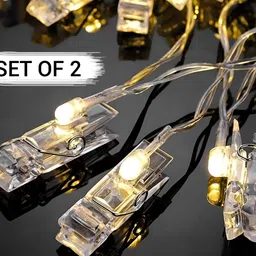 SPARK WORLD Yellow Photo Clip String Lights image 2