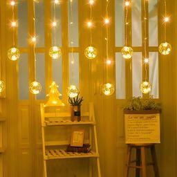 SPARK WORLD Yellow Rice Shaped String Lights image 4
