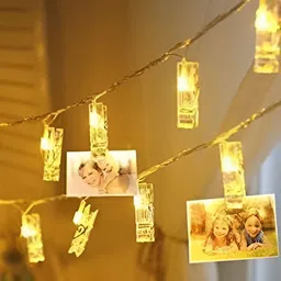 SPARK WORLD Yellow Photo Clip Shape String Lights image 4