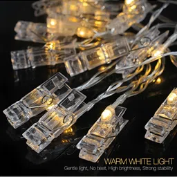 SPARK WORLD Yellow Photo Clip Shape String Lights image 3