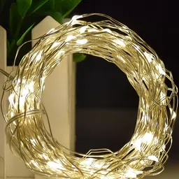 SPARK WORLD Yellow Teardrop-Shaped String Lights image 3
