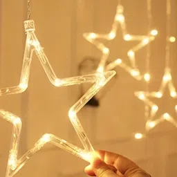 SPARK WORLD Yellow & White Star Shape String Lights image 2
