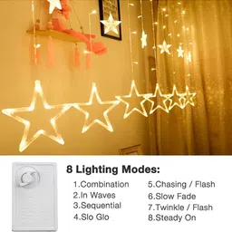 SPARK WORLD Yellow Star Shaped  LED String Lights image 3