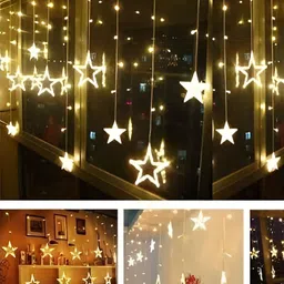 SPARK WORLD Yellow & White Star Shaped Bulb String Lights image 2