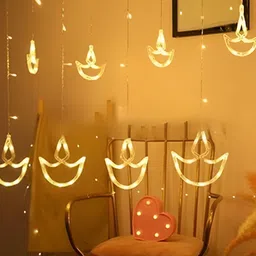 SPARK WORLD Yellow Moon Shaped String Lights image 2