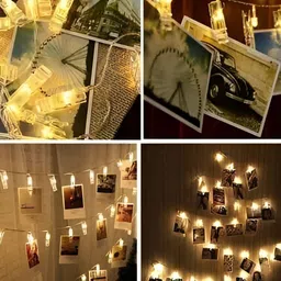 SPARK WORLD Yellow Photo Clip Shape LED String Lights image 5
