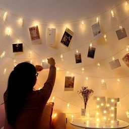 SPARK WORLD Yellow Photo Clip Shape String Lights image 4