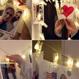 SPARK WORLD Yellow Photo Clip String Lights image 2