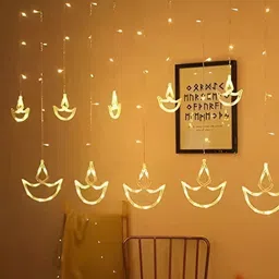 ENORMITY Yellow Diya Shaped String Lights image 3