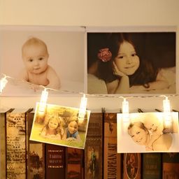 SPARK WORLD Yellow 16 Photo Clip LED String Lights image 4