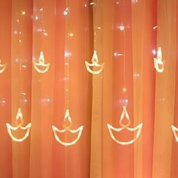 SPARK WORLD Yellow Diya-Shaped String Lights image 2