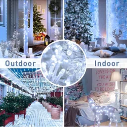SPARK WORLD White Rice Shaped LED String Lights image 4