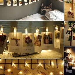 ENORMITY Yellow & White Photo Clip Shape String Lights image 4