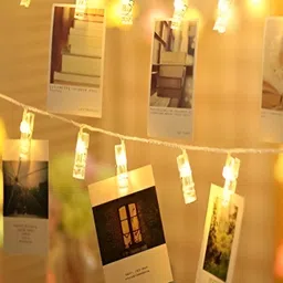 SPARK WORLD Yellow Photo Clip Shape LED String Lights image 3